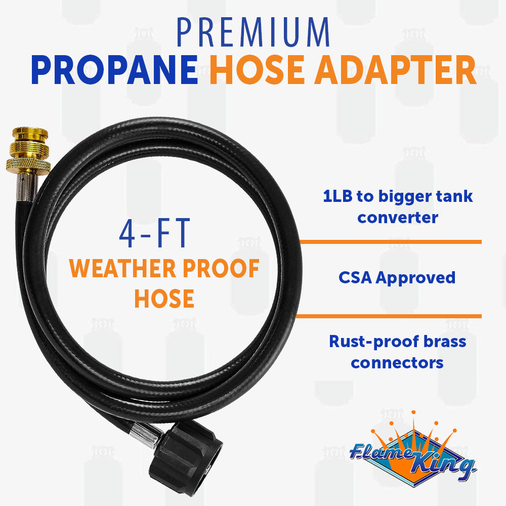 Flame King Propane Gas Hauler Kit-Insulated Protective Carry Case for 3lb Propane Tank plus Adapter Hose