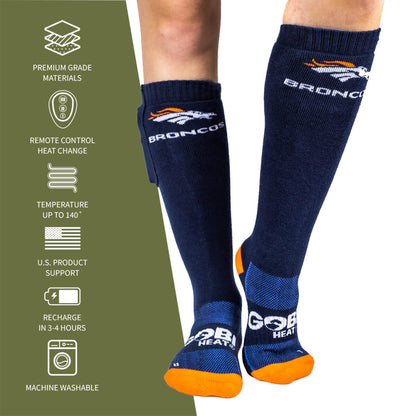 Broncos Tread Heated Socks