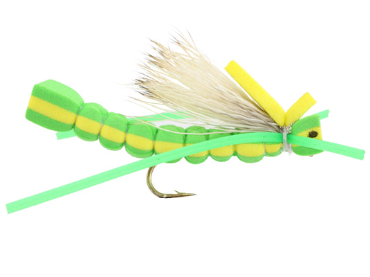 Green Foam Grasshopper Fly Tying Material Kit, size 8 | Wild Water Fly Fishing