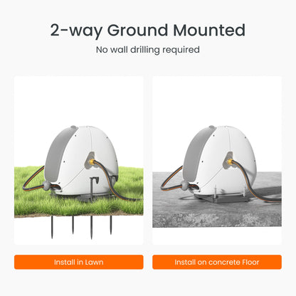 Giraffe Tools Ground-Mounted Retractable Hose Reel-1/2in-82ft