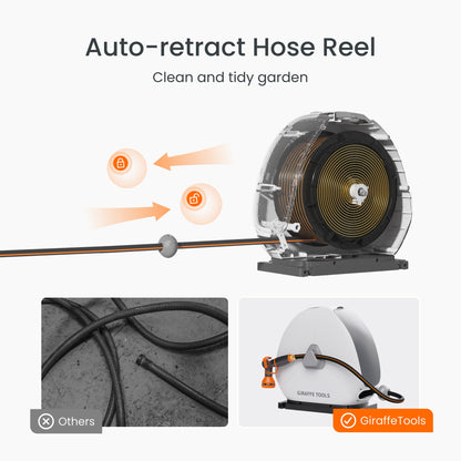 Giraffe Tools Ground-Mounted Retractable Hose Reel-1/2in-82ft
