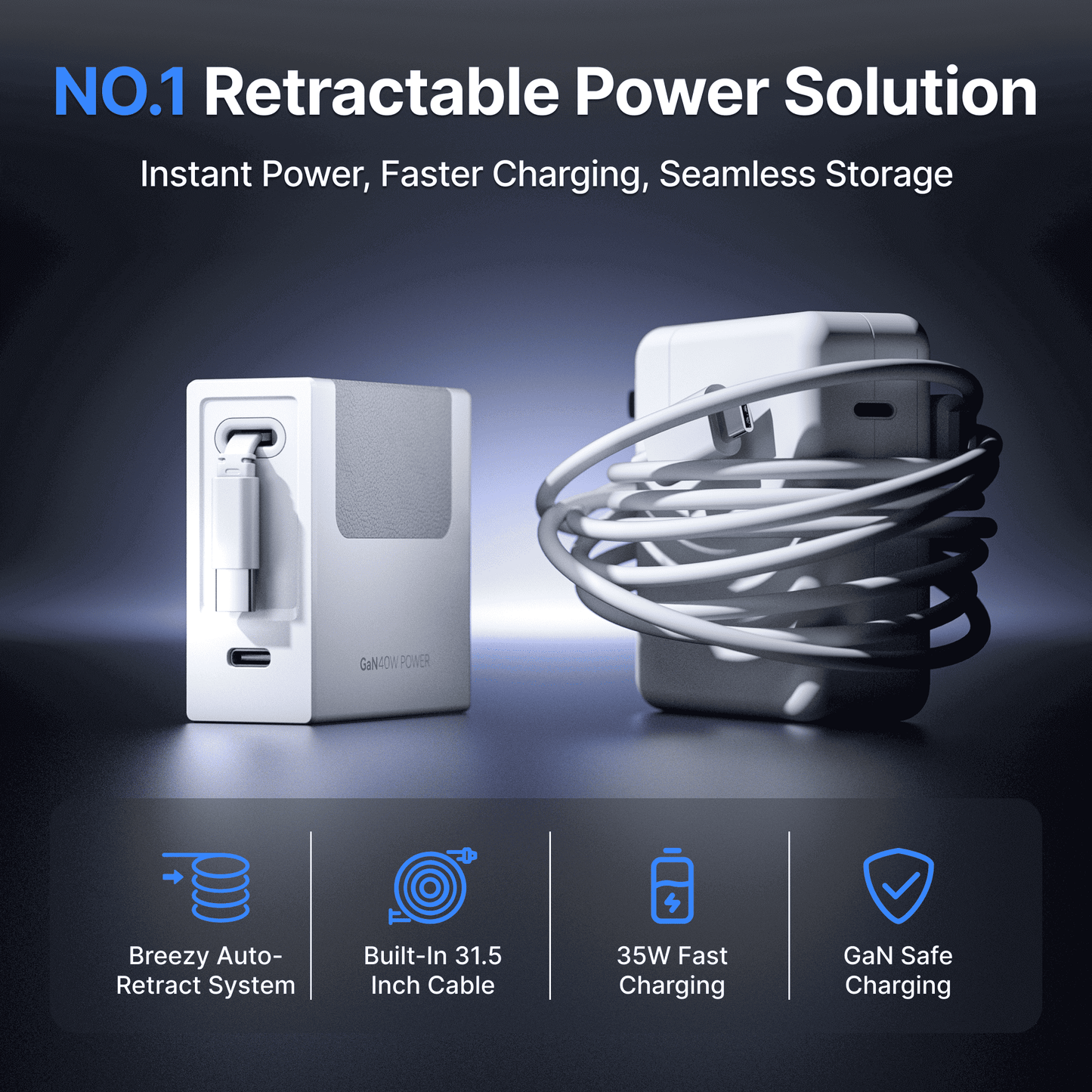 Giraffe Tools Gitryin Retractable Charger for 3C Devices