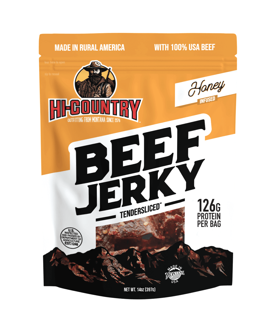 14oz Beef Jerky - Honey Infused