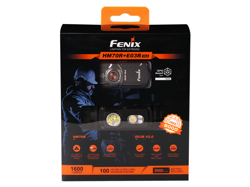 Fenix HM70R Rechargeable LED Headlamp - 1600 Lumens