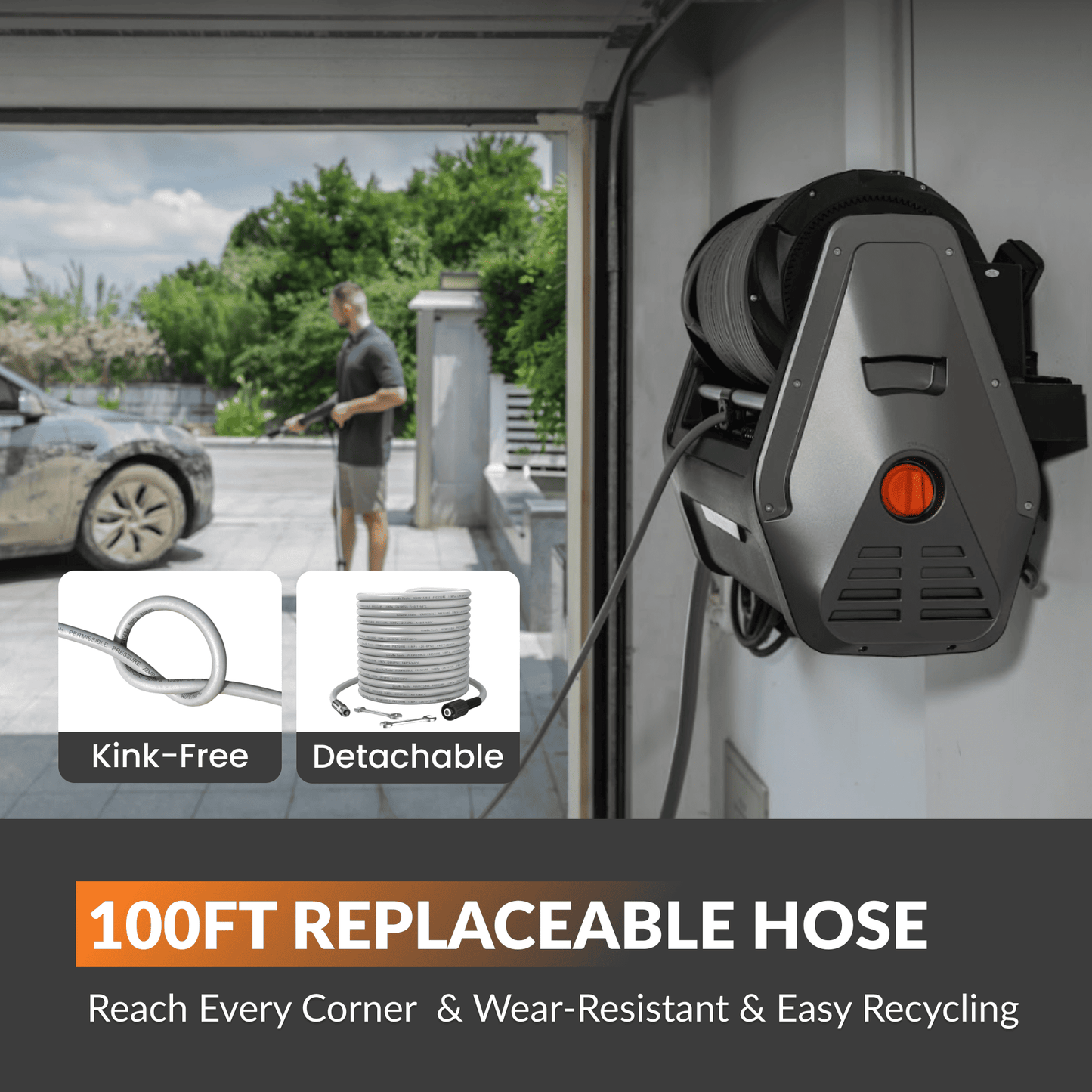 Grandfalls Retractable Pressure Washer Plus