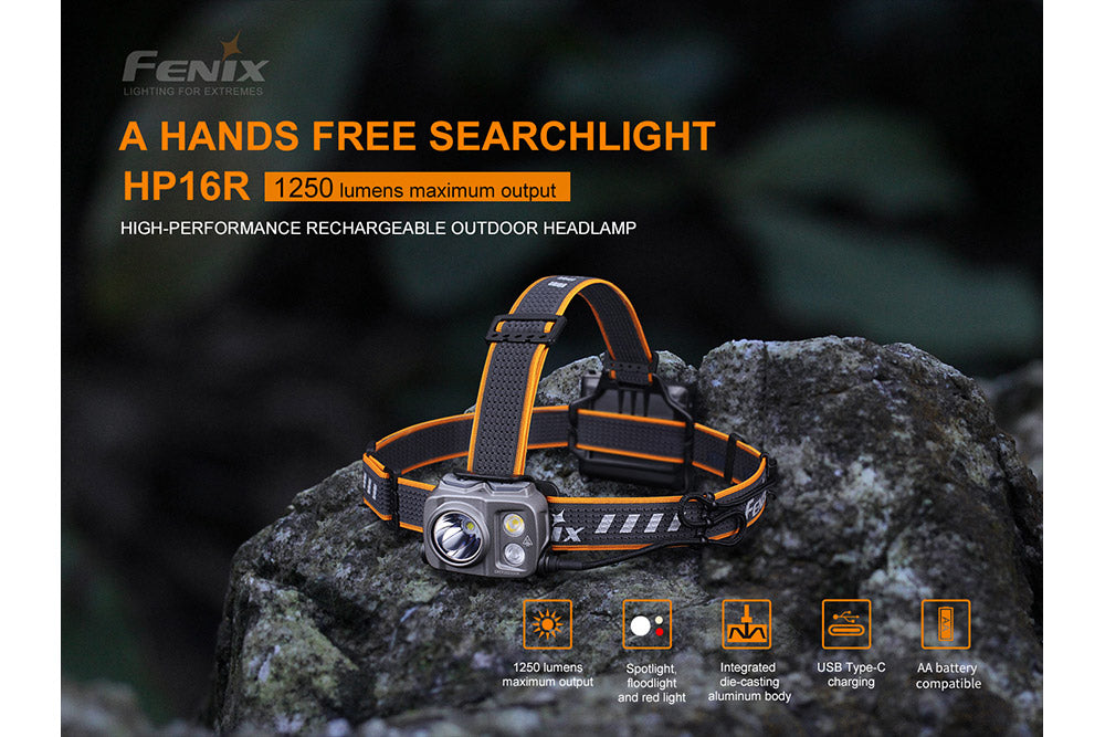 Fenix HP16R Rechargeable Headlamp - 1250 Lumens