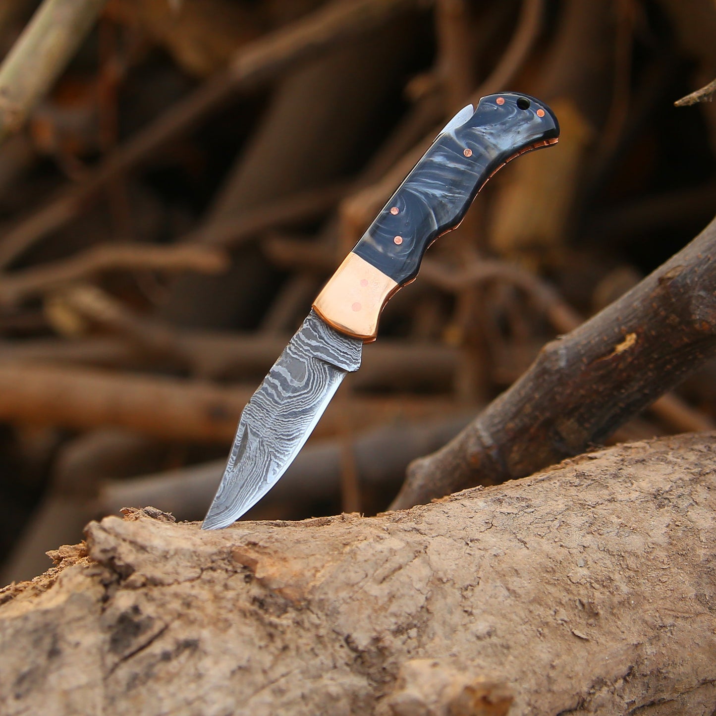Guardian Pocket Knife with With Copper Bolster & Resin Scales