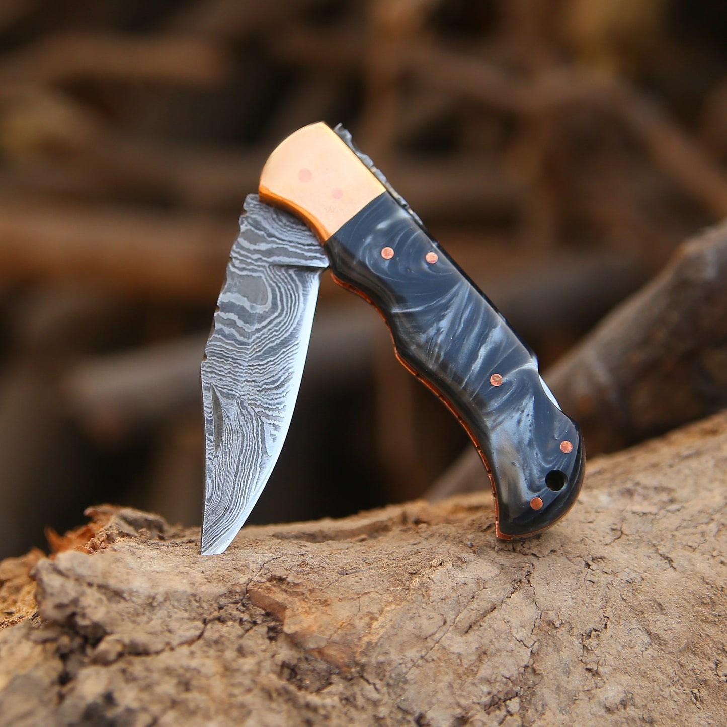Guardian Pocket Knife with With Copper Bolster & Resin Scales