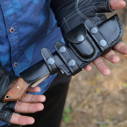 Morph Damascus Knife with Exotic Rose Wood & Resin Handle