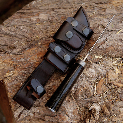 Dynasty Damascus Hunting Knife with Bone Handle