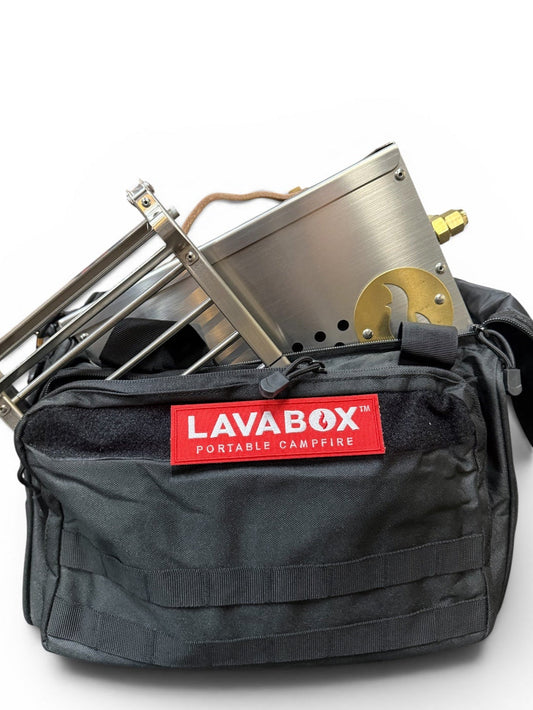 Hekla Combo: Hekla Combo: Extra Rugged LavaBox, Stand/Grill, and Carry Bag