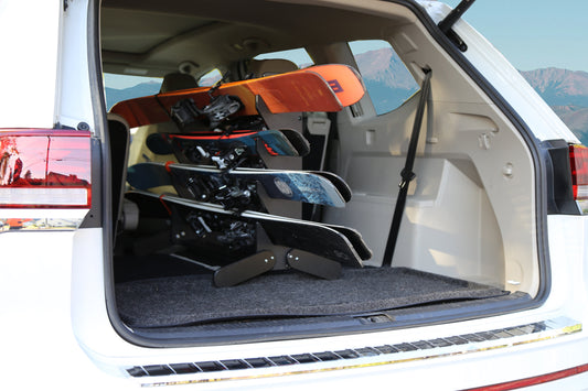 The TRAPSKI Tower with Security Strap | Internal Ski Mobile Rack | SUVs, Vans, Crossovers, Hatchbacks | Third Row SUVS