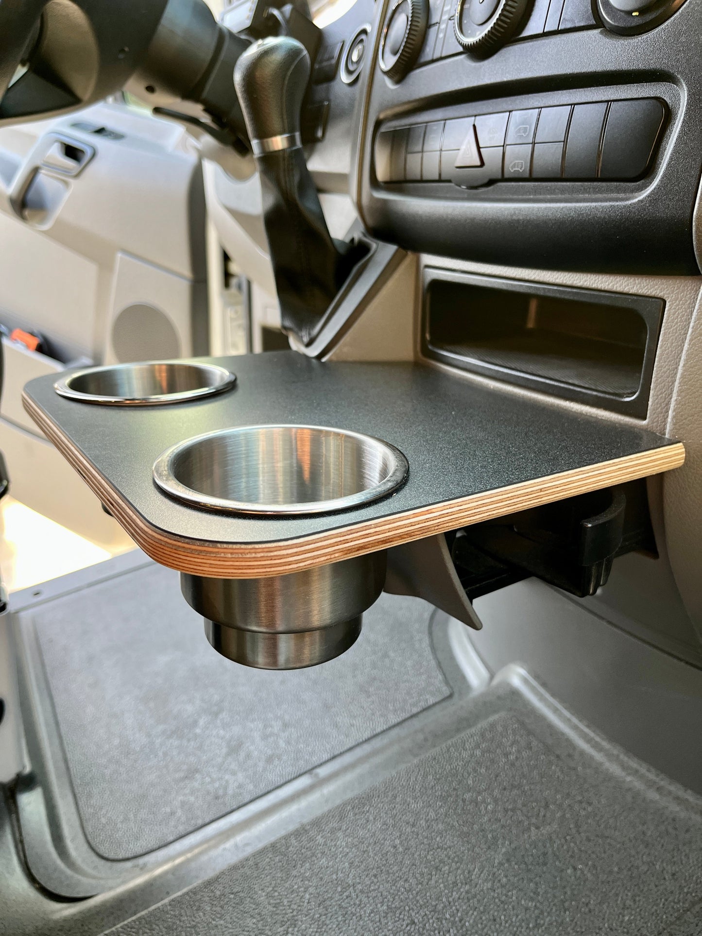 Mercedes-Benz Sprinter Cup Holder Accessories NCV3 06-18 Snack Tray Phone Table Stainless Camper Van