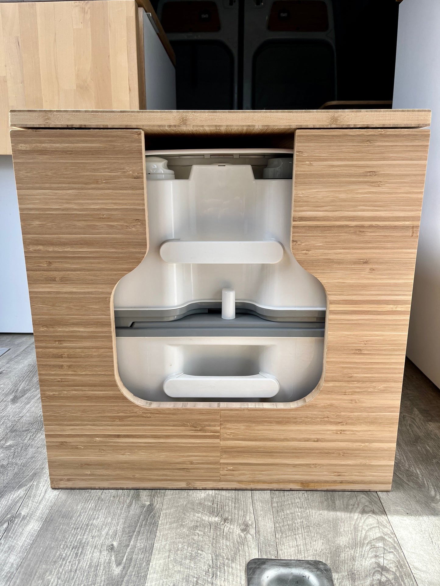 Porta Potti 565E/365 Curve Bamboo Toilet Lift top Cabinet Flat Pack Kit