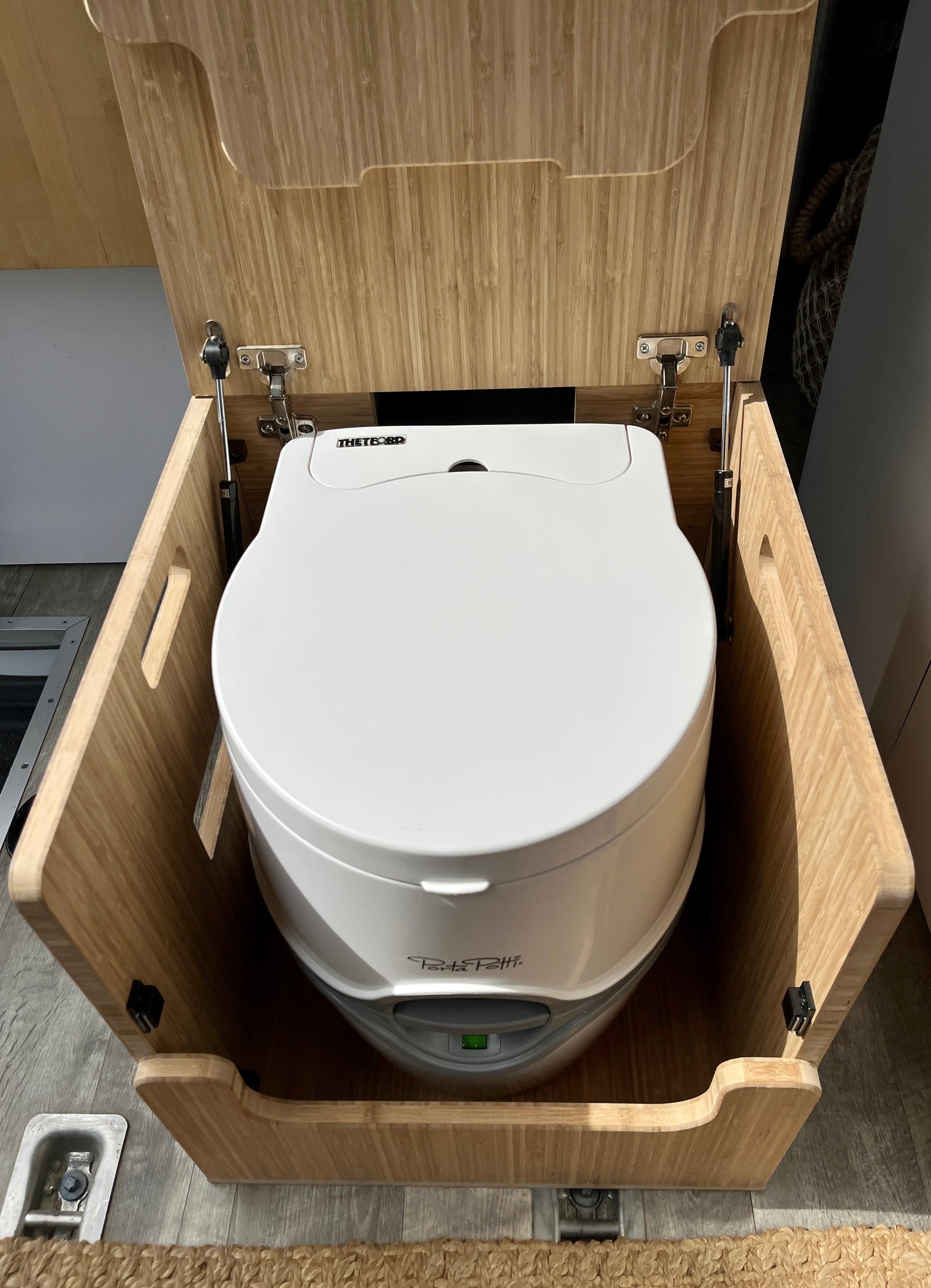 Porta Potti 565E/365 Curve Bamboo Toilet Lift top Cabinet Flat Pack Kit