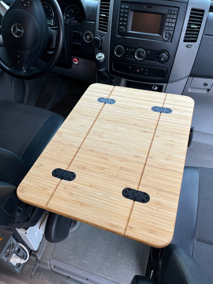 Slim Folding Bamboo Lagun Table 1/2" Thick For Camper Vans and RVs