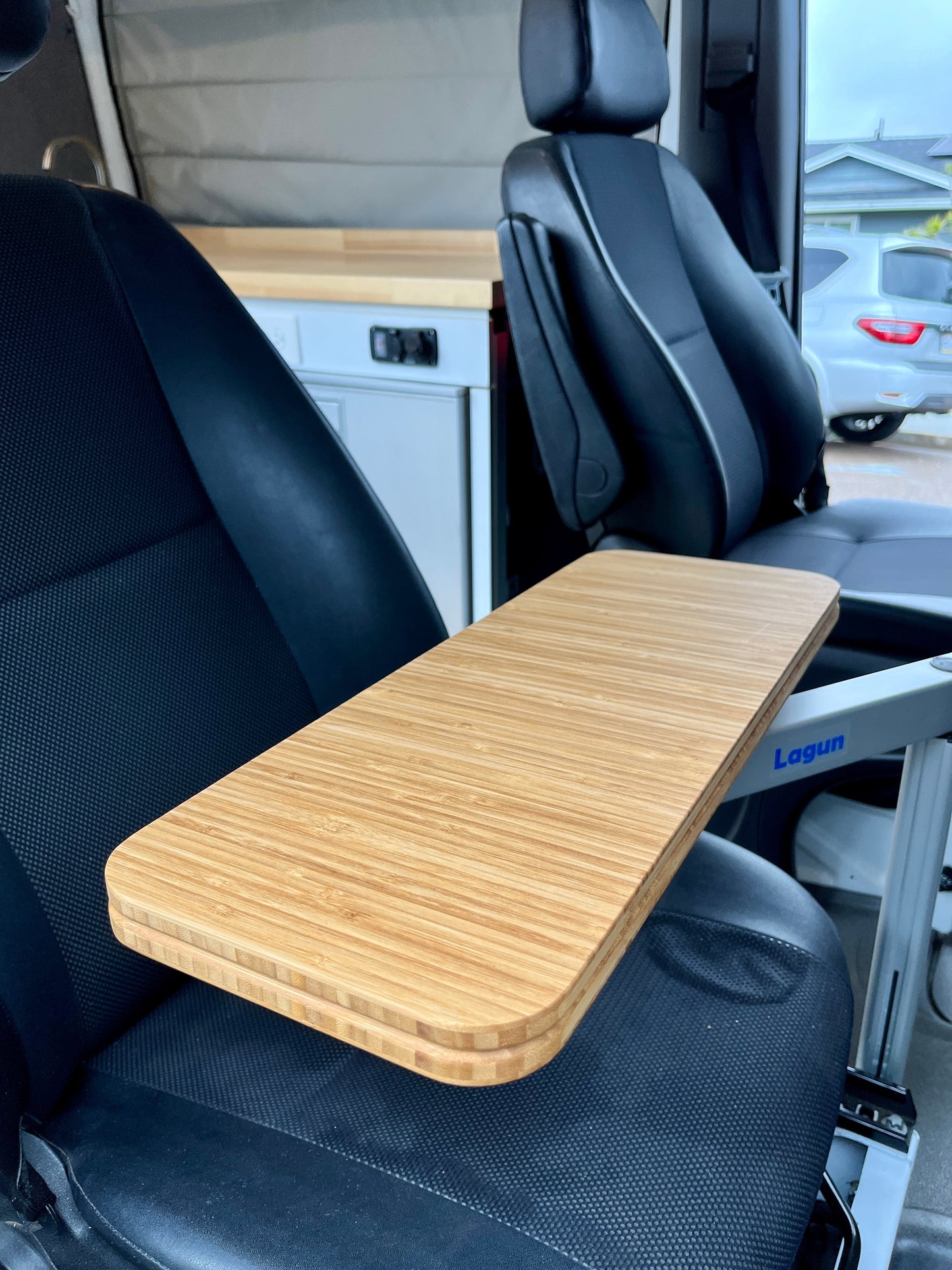 Slim Half Folding Bamboo Lagun Table 1/2" Thick For Camper Vans and RVs