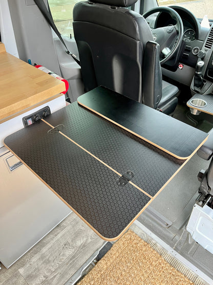 Folding Black Hex Lagun Table 1/2" Thick For Camper Vans and RVs