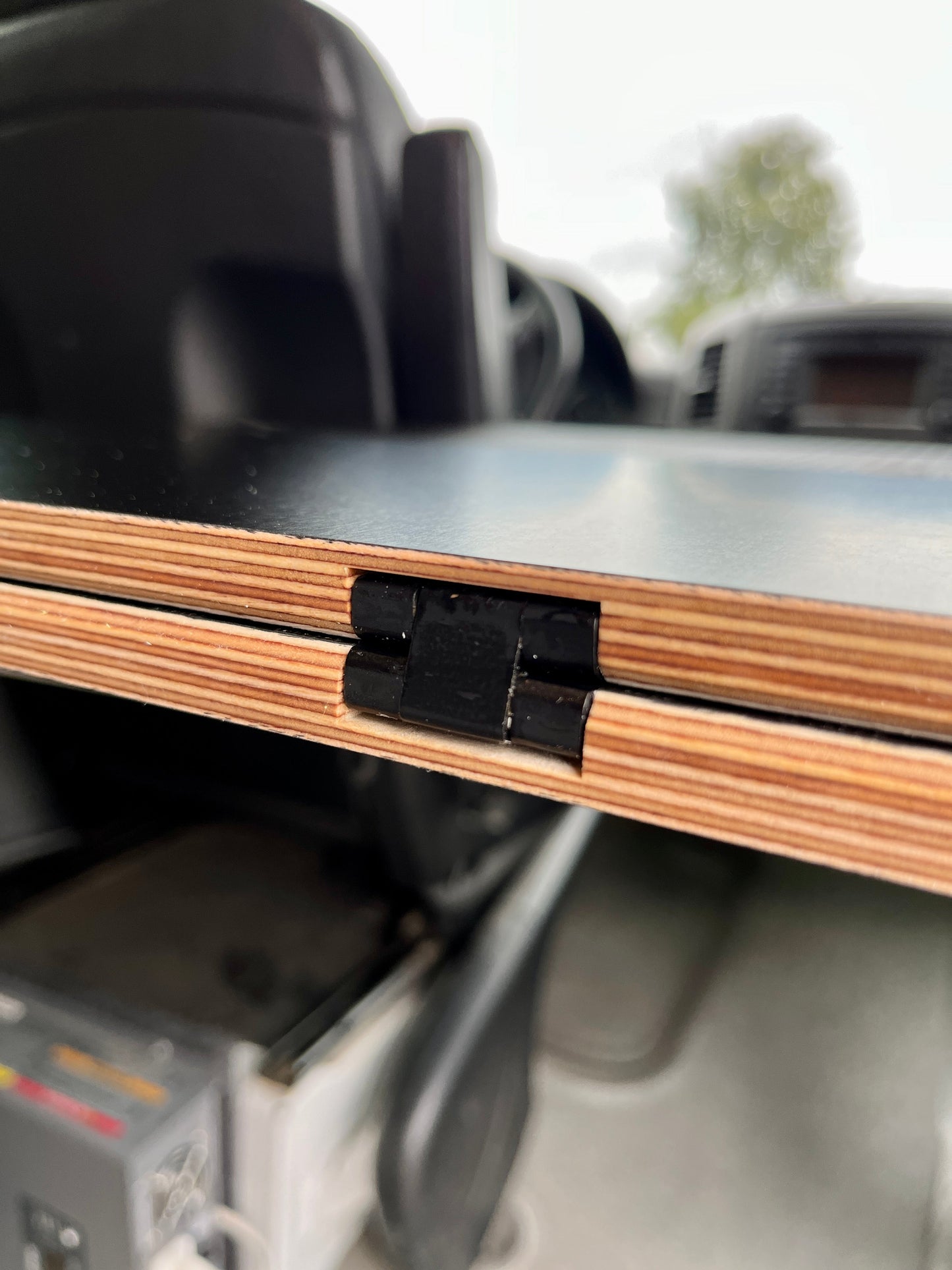 Folding Black Hex Lagun Table 1/2" Thick For Camper Vans and RVs