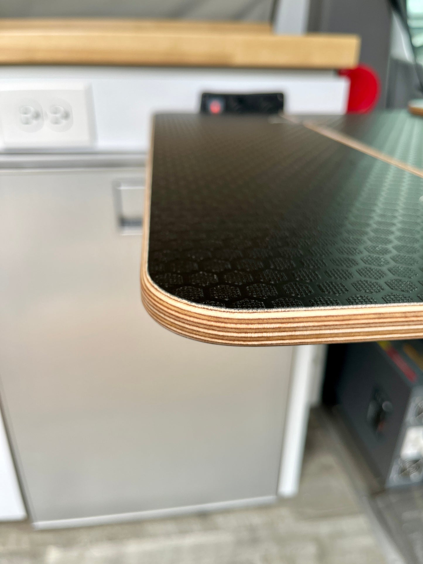 Folding Black Hex Lagun Table 1/2" Thick For Camper Vans and RVs