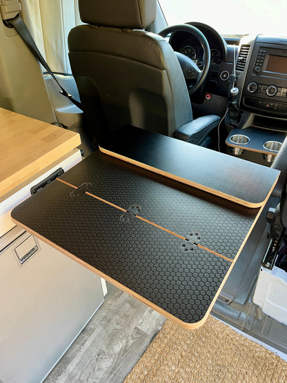 Folding Black Hex Lagun Table 3/4" Thick For Camper Vans and RVs