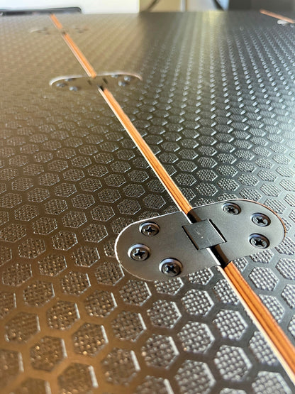 Folding Black Hex Lagun Table 3/4" Thick For Camper Vans and RVs