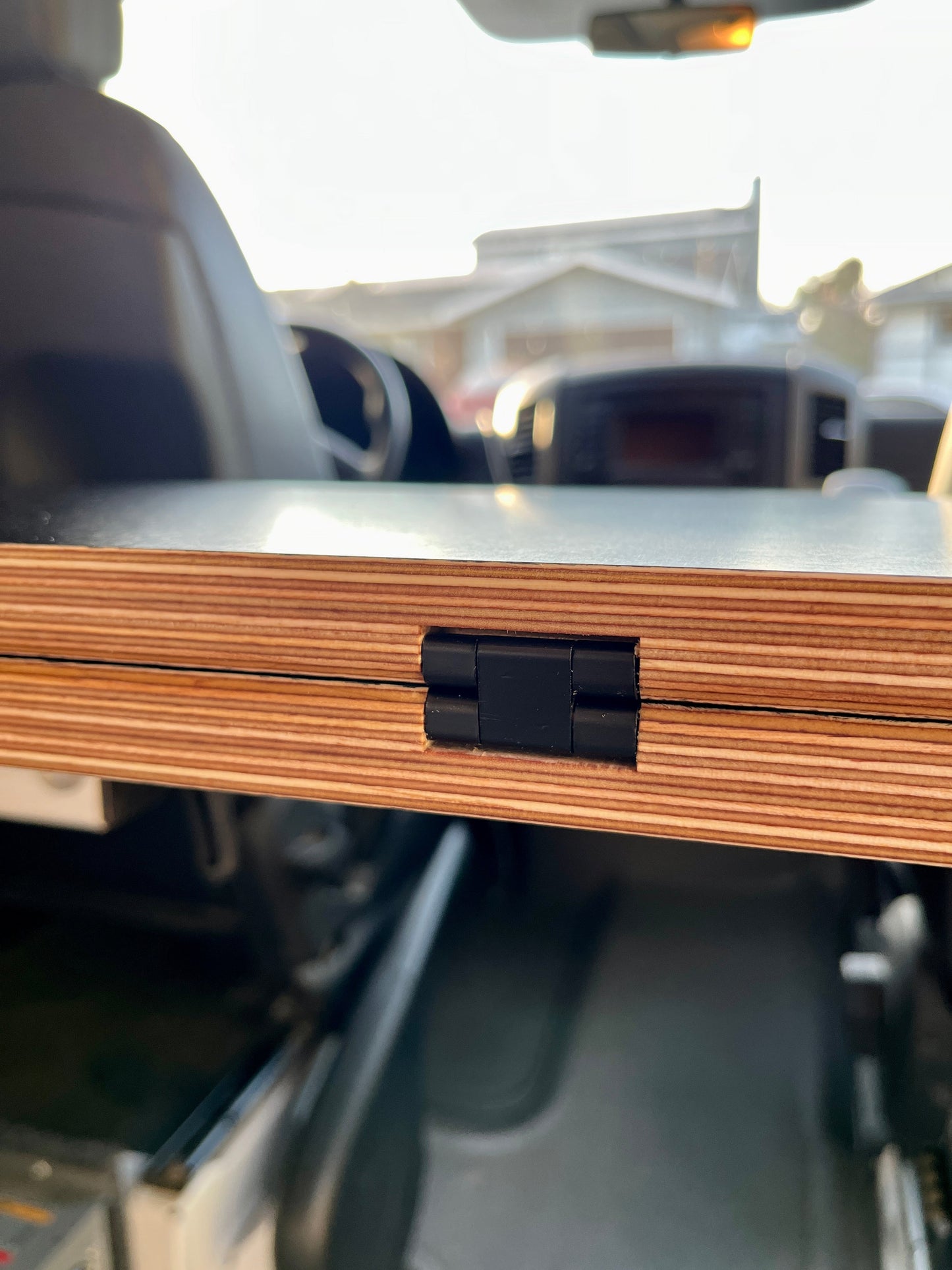 Folding Black Hex Lagun Table 3/4" Thick For Camper Vans and RVs