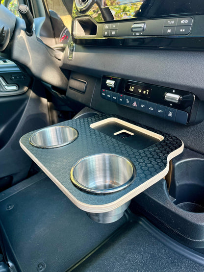 Mercedes Sprinter VS30 19-Current Black Hex Cup Holder Snack Tray