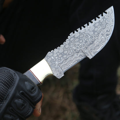 ShadowRidge Damascus Steel Premium Tracker Knife