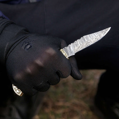 Expedition Gentlemans Damascus Pocket Knife with Pakka Wood Handle