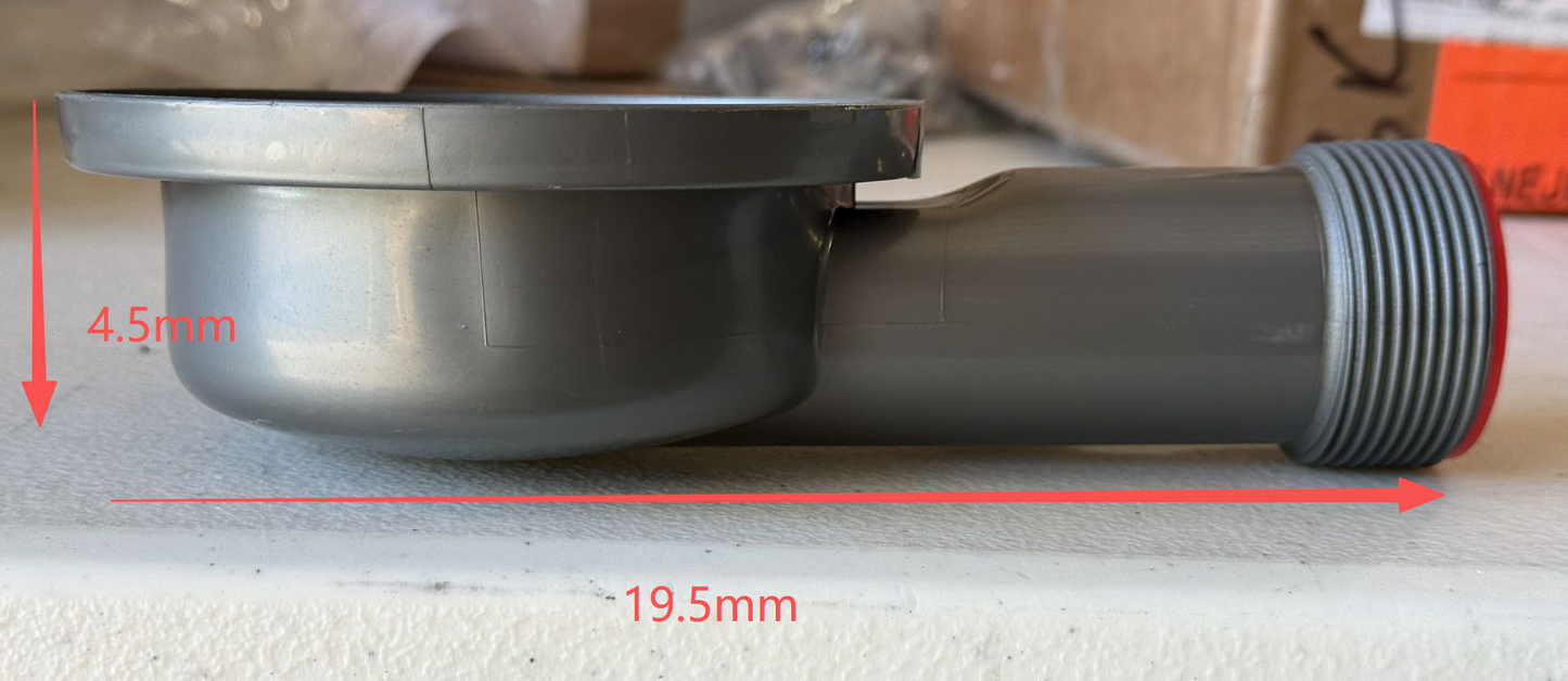 Low Profile Drain For Camper Van / RV Plumbing 3 1/2 inch