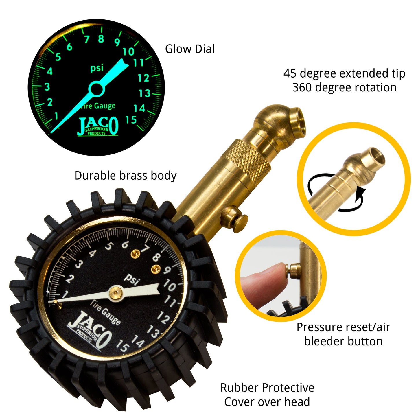 Elite® Low Pressure Tire Gauge - 15 PSI