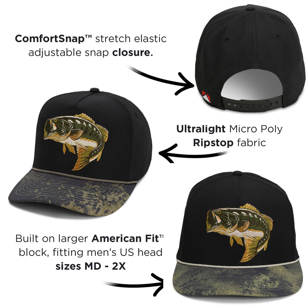 Largemouth Bass 5-Panel Trucker Rope Cap