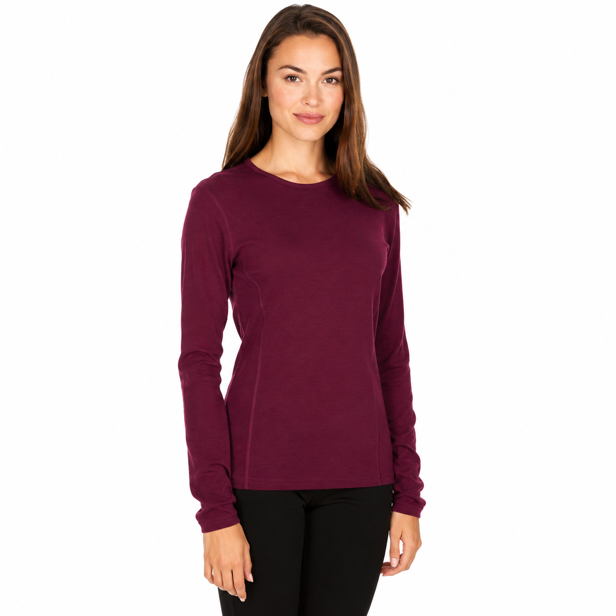 Lightweight Women's Wool Crew Top - 100% Merino Wool