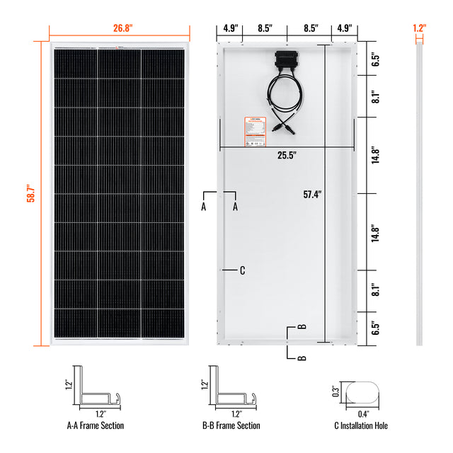 Rich Solar MEGA 12V 200 Watt Solar Panel