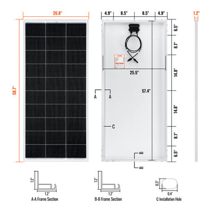Rich Solar MEGA 12V 200 Watt Solar Panel