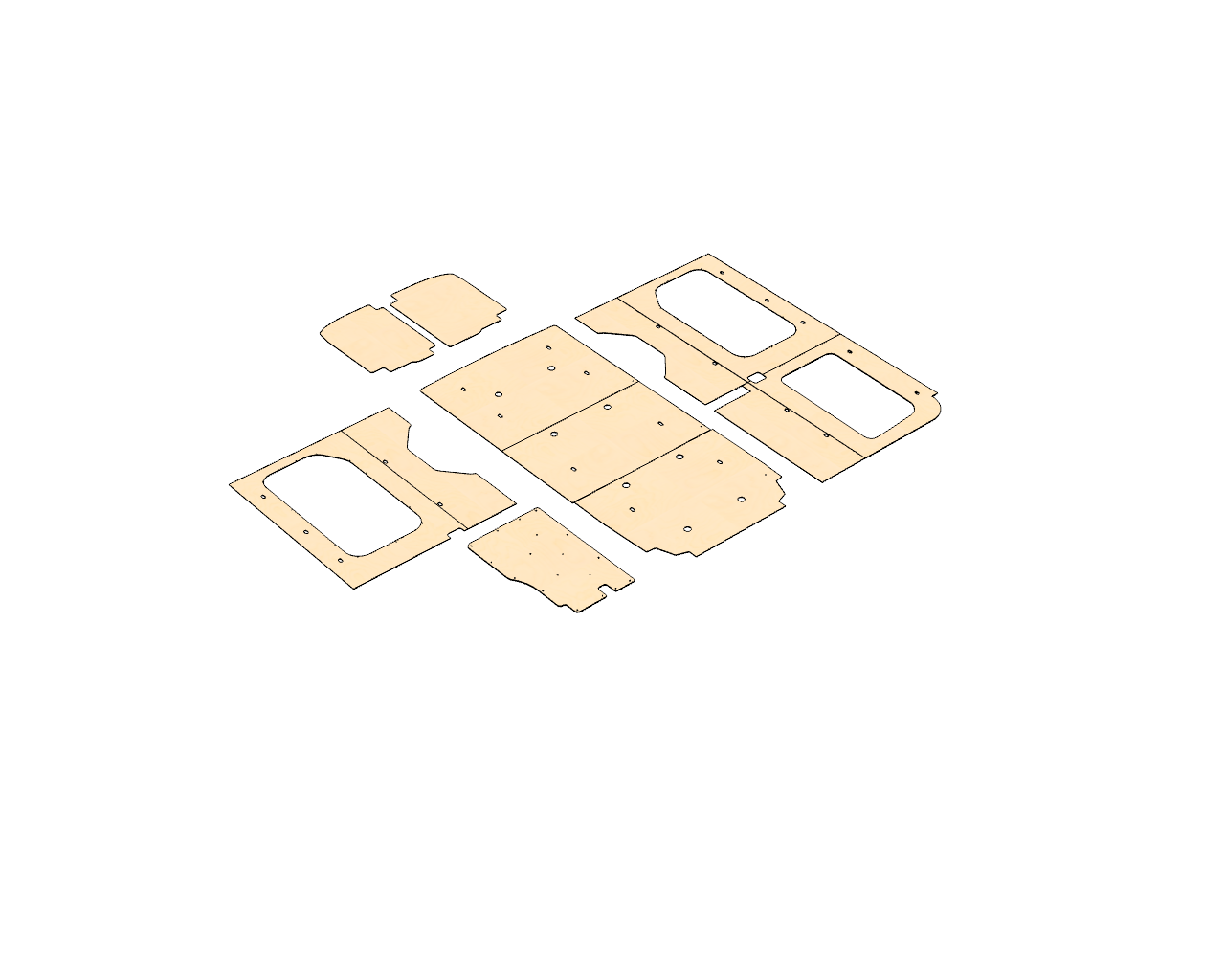 Transit Medium Roof 148 Wood Wall Kit