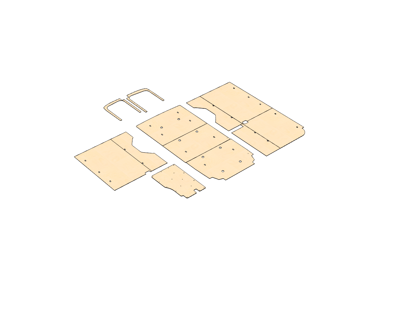 Transit Medium Roof 148 Wood Wall Kit