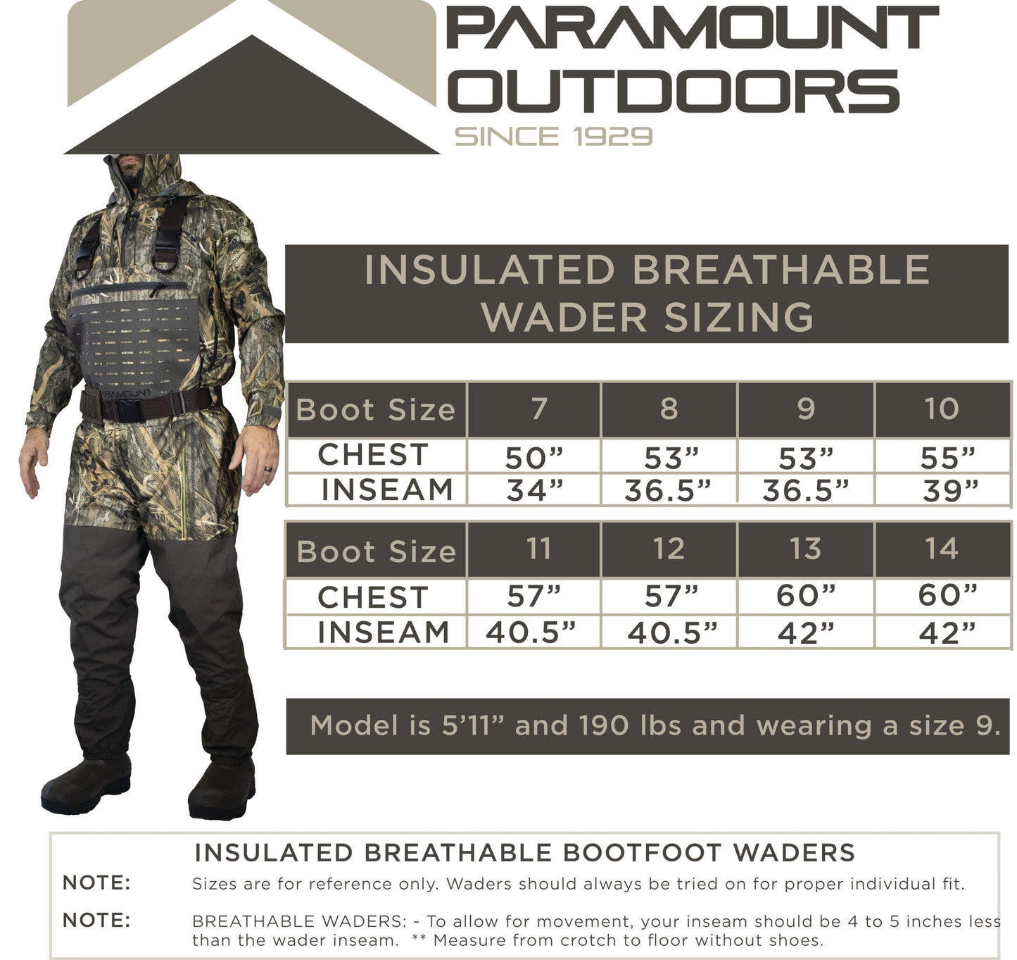 SUMMIT Insulated Breathable Camo Wader 1600g