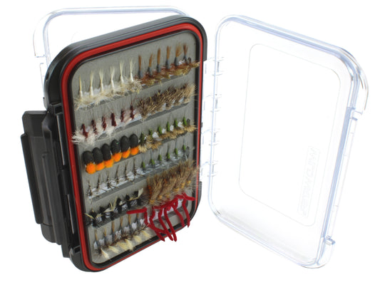 Mega Fly Assortment, 120 All-Time Most Popular Flies | 2 Sided Fly Box | Wild Water Fly Fishing