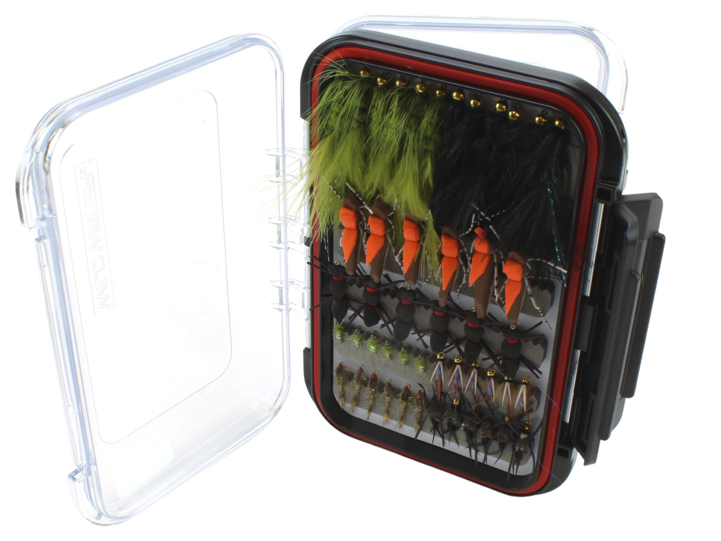 Mega Fly Assortment, 120 All-Time Most Popular Flies | 2 Sided Fly Box | Wild Water Fly Fishing