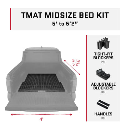 Tmat Midsize Truck Bed Organizer Slide Out Mat | Universal Fit for 5' Beds (Tacoma, Ranger, Colorado & More)