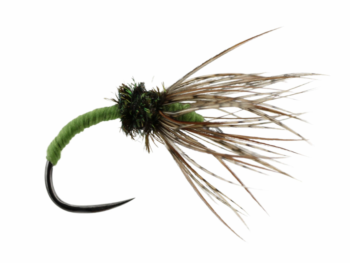 Sakasa Kebari Tenkara Fly, size 12 | Olive | qty. 6 | Wild Water Fly Fishing