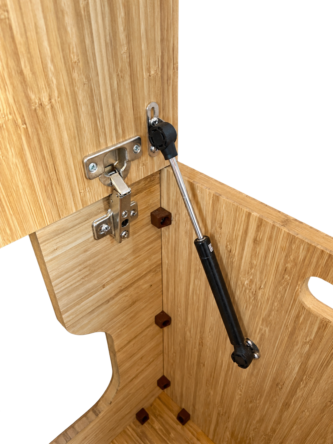 Laveo Dry Flush Portable Waterless Toilet Bamboo Lift top Cabinet Flat Pack Kit