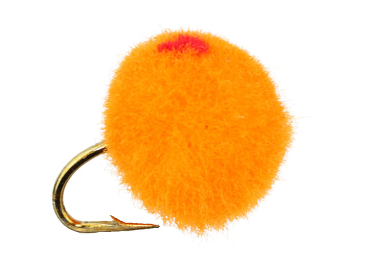 Egg Fly, Size 12 | Orange with Red Spot | Qty. 6 | Wild Water Fly Fishing