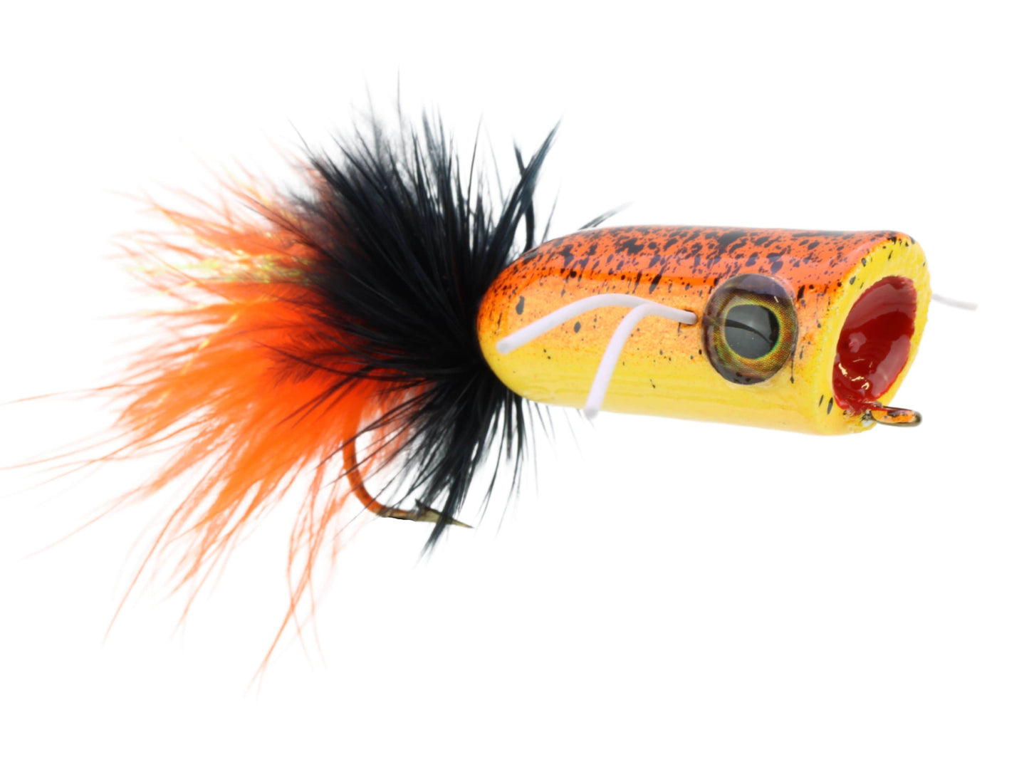 Mini Bass Popper, Size1/0 | Orange Tiger | Qty. 4 | Wild Water Fly Fishing