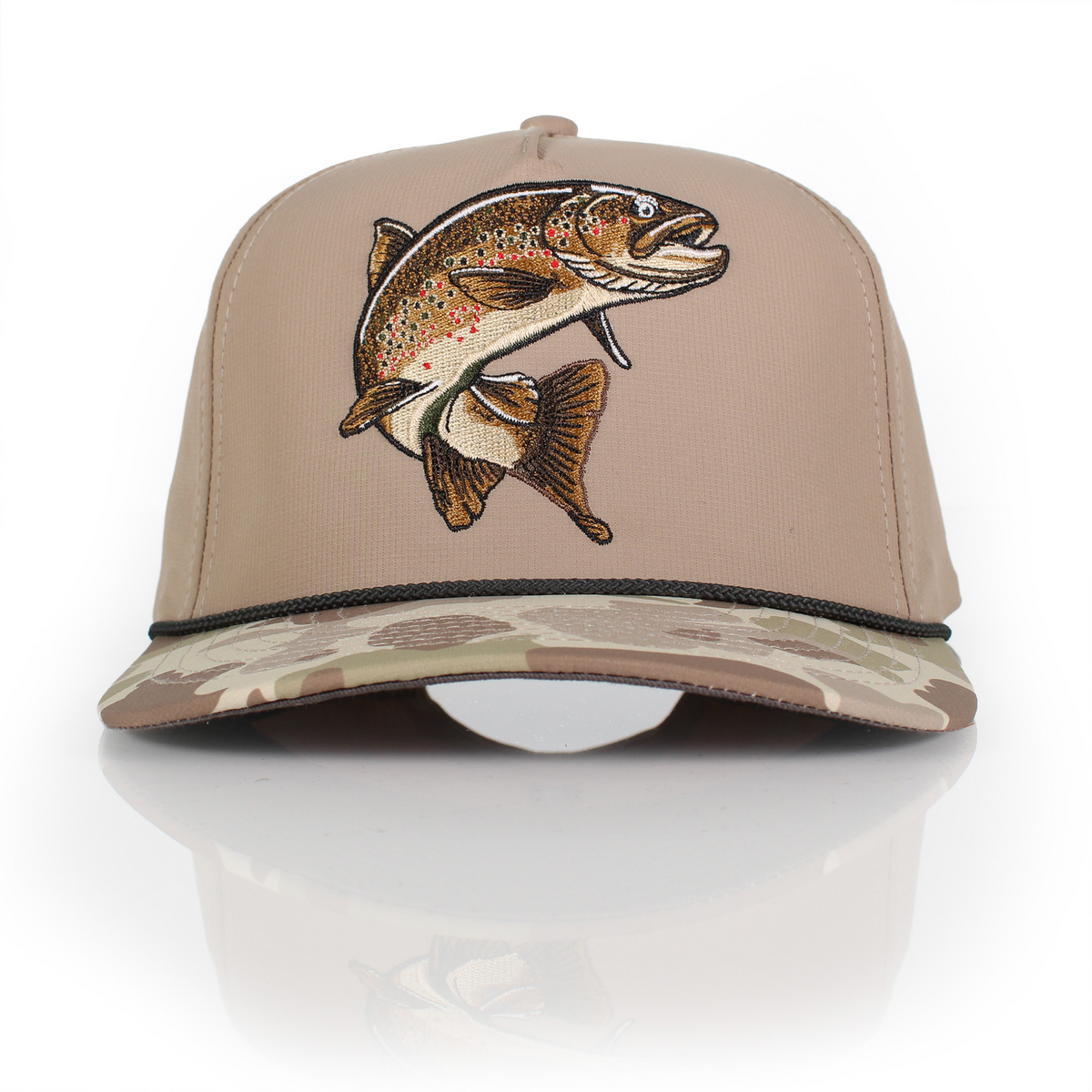 Brown Trout 5-Panel Fly Fishing Rope Cap
