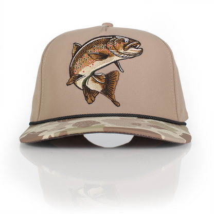 Brown Trout 5-Panel Fly Fishing Rope Cap
