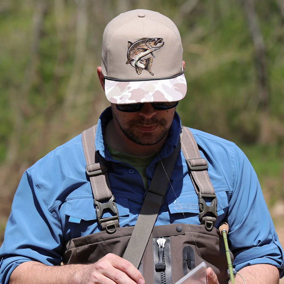 Brown Trout 5-Panel Fly Fishing Rope Cap