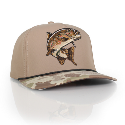 Brown Trout 5-Panel Fly Fishing Rope Cap